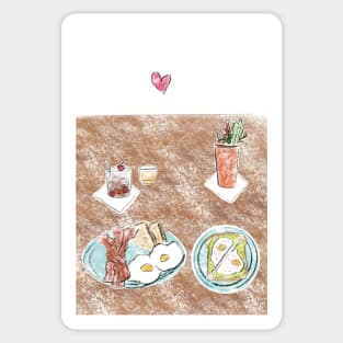 date night valentines day card brunch Sticker